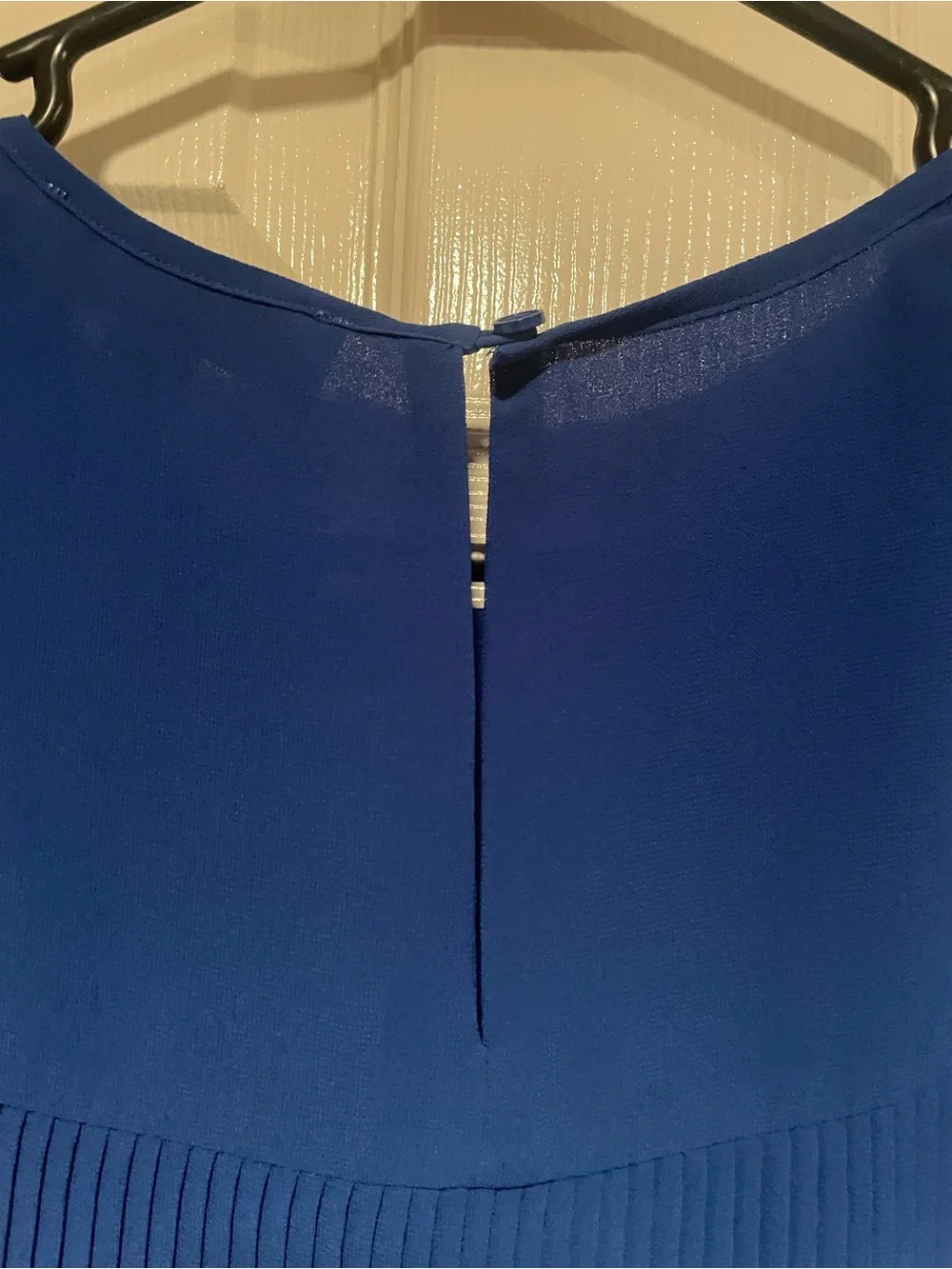 Michael Kors Sleeveless Pleated Midi Dress in Cobalt Blue